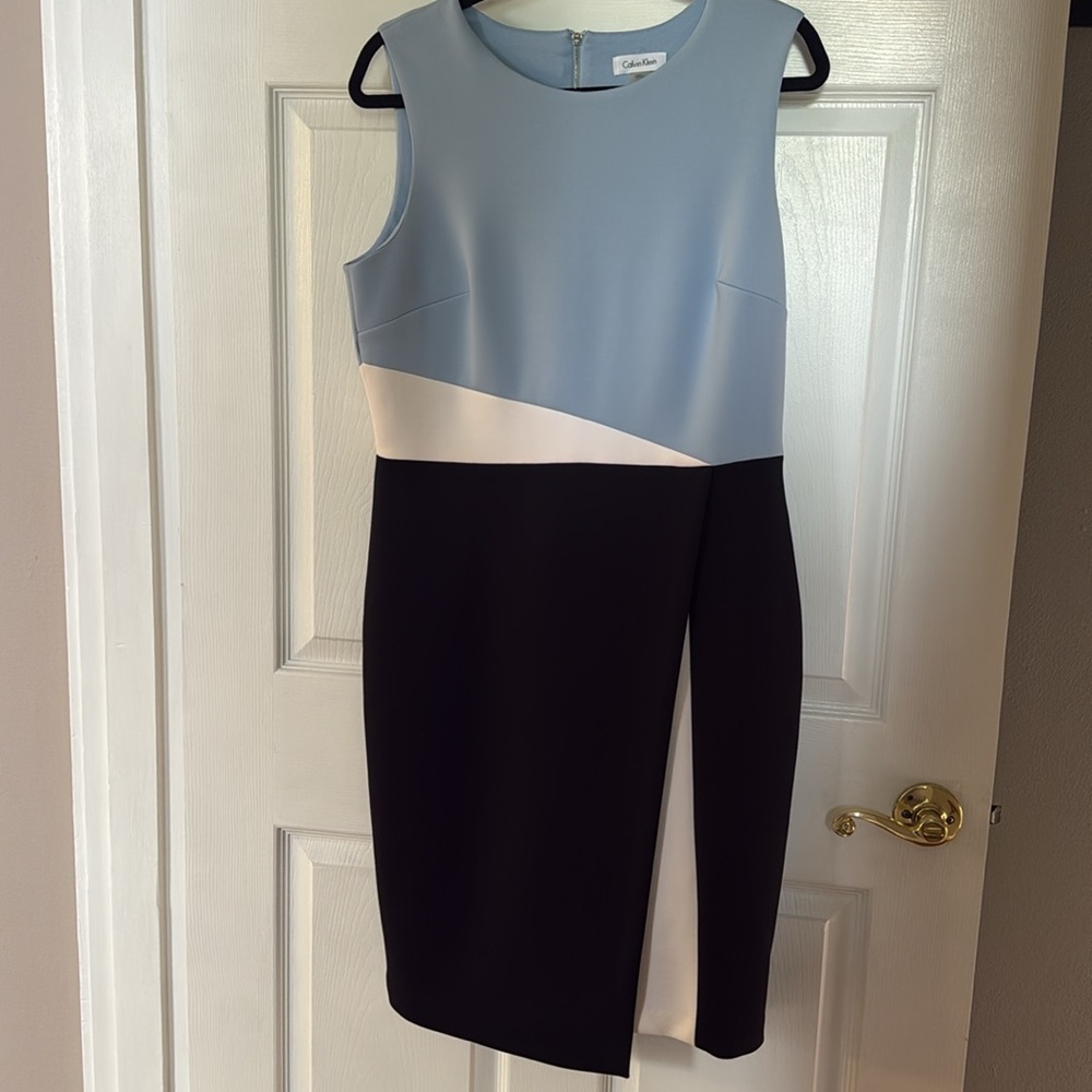 Calvin Klein Women's Blue and Black Dress